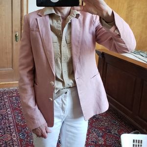Banana Republic Cotton-Linen Blazer | Light Pink | Size 6